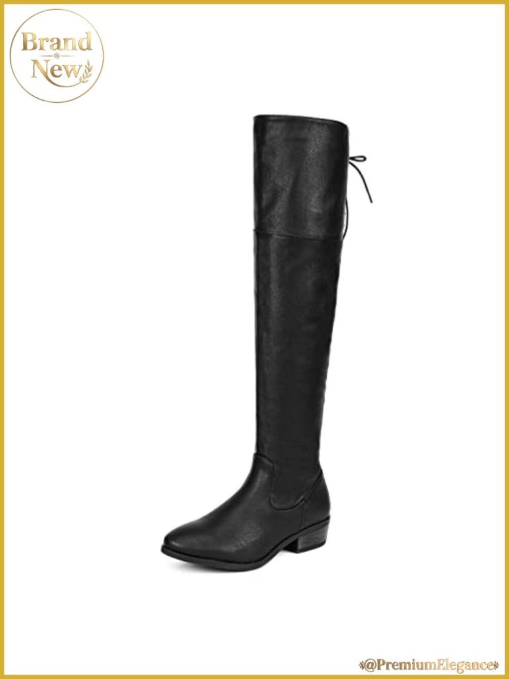 Suede Faux Leather Over the Knee Riding Boots Block Heel Pull-On